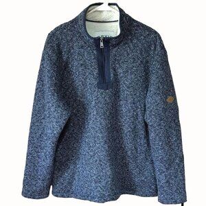 Orvis Brighton Classic Collection Blue Gray Deep Pile Sherpa lined sweater Large